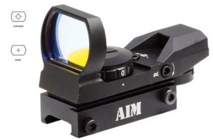 Aim Sports Red Dot 1x 24x34mm Obj 4 MOA Dot Reticle Matte Black